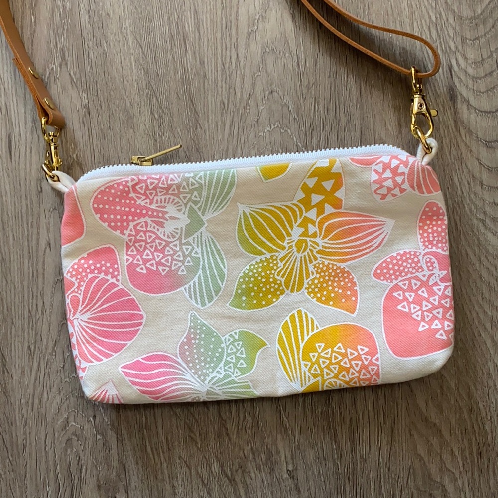Jana Lam mini slim zipper crossbody canvas bag